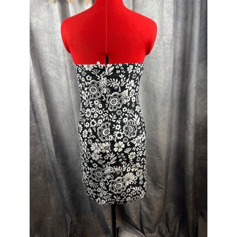Jodi Kristopher Dress Womens Size 7 Mini Sleeveless Black and White Floral - Picture 4 of 8